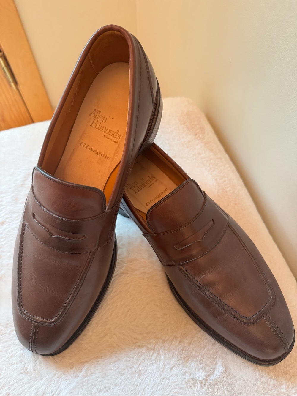 Allen Edmonds Chocolate Brown Leather Penny Loafers